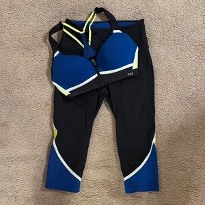VSX Blue and Black Activewear Set with Neon Accents